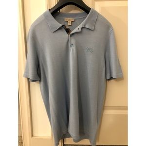 BURBERRY Brit Soft Knit Polo w/ Checkered Plaid